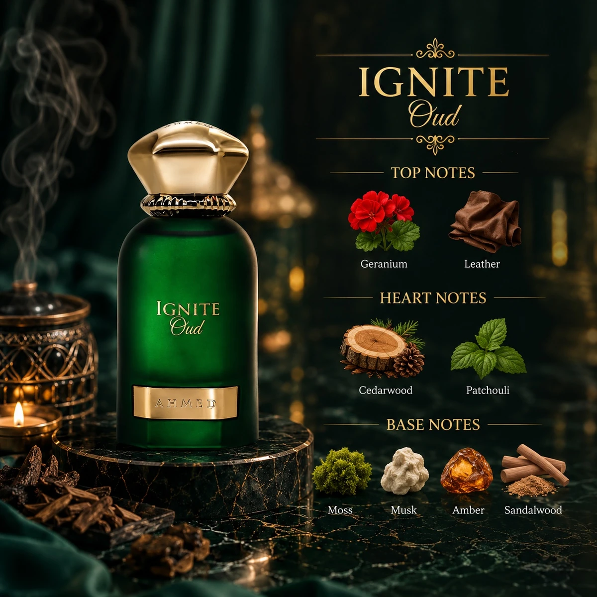 AHMED AL MAGHRIBI Ignite Oud - Eau de Parfum 60ml - Gambar 4
