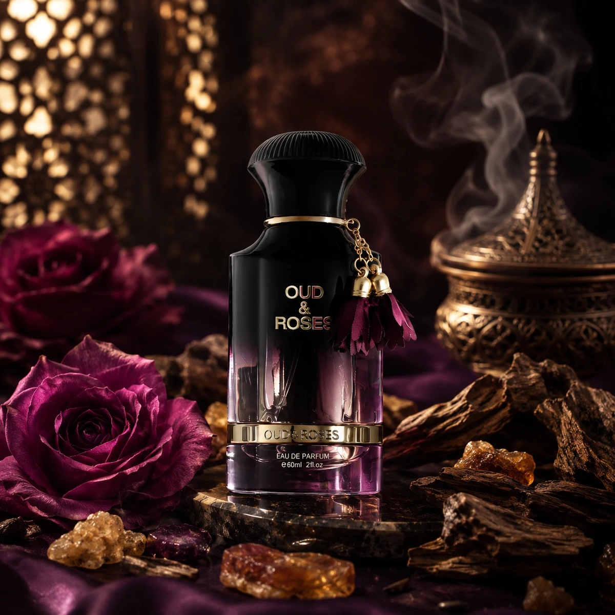 AHMED AL MAGHRIBI Oud & Roses - Extrait de Parfum 60ml - Gambar 5
