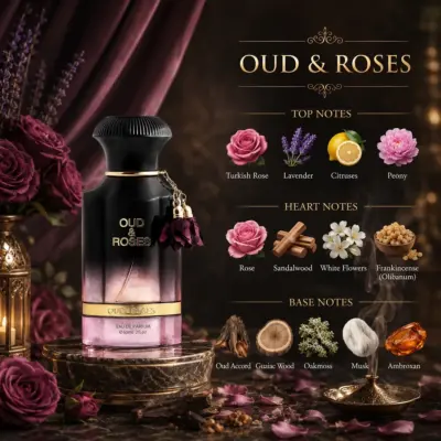 AHMED AL MAGHRIBI Oud & Roses - Extrait de Parfum 60ml - Gambar 4