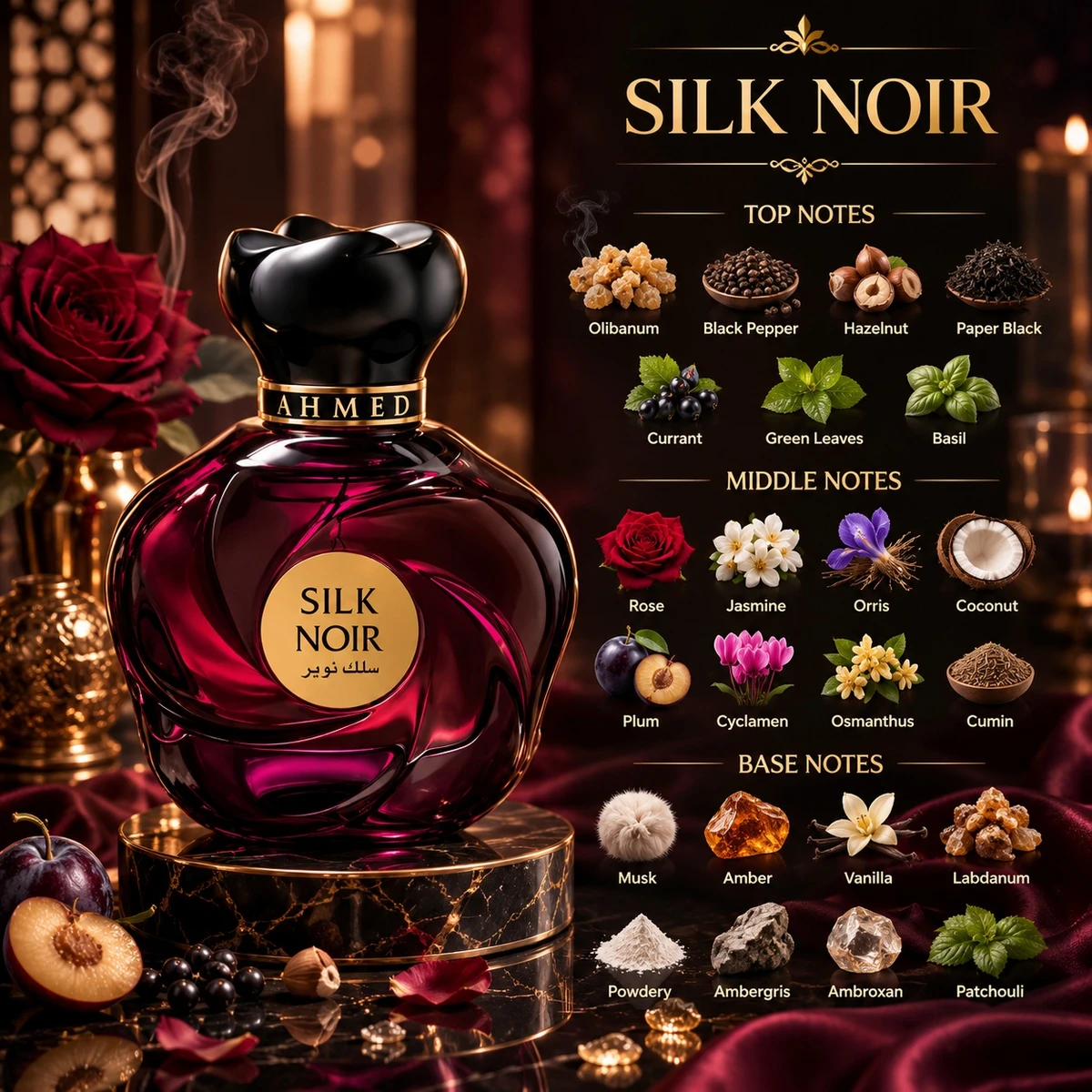 AHMED AL MAGHRIBI Silk Noir - Extrait de Parfum 75ml - Gambar 5