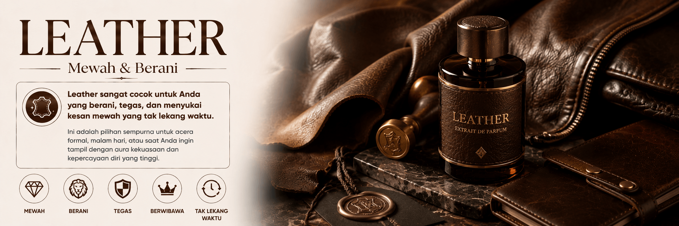 LEATHER Fragrance Notes Banner