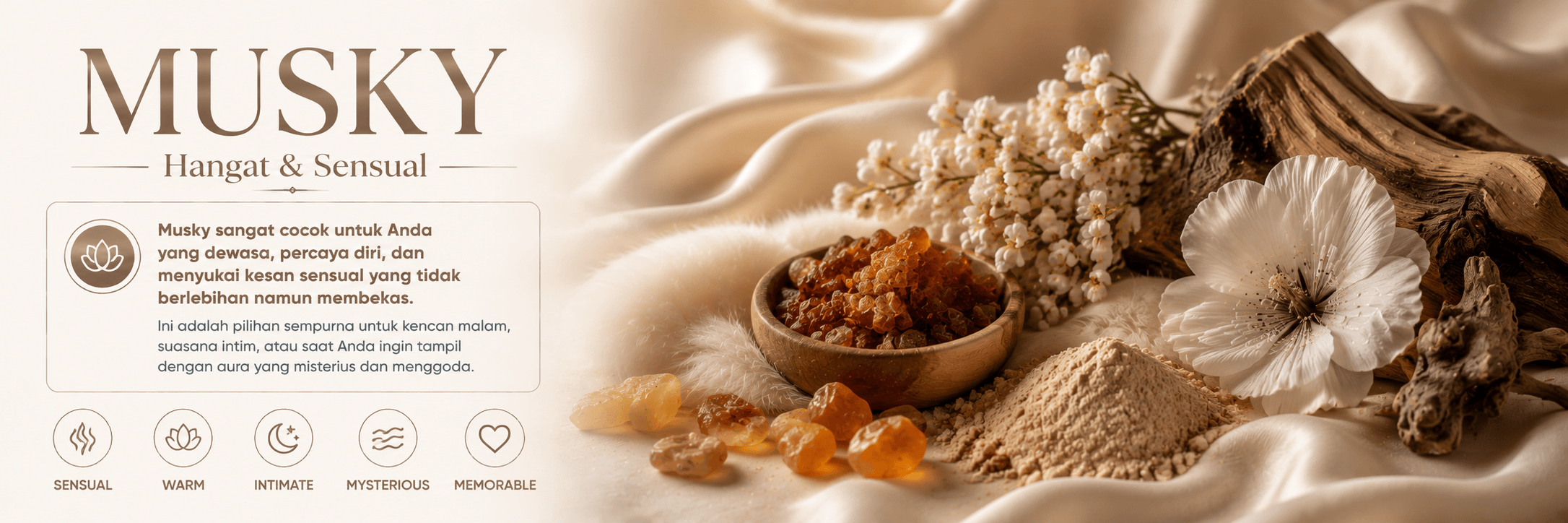 MUSKY Fragrance Notes Banner