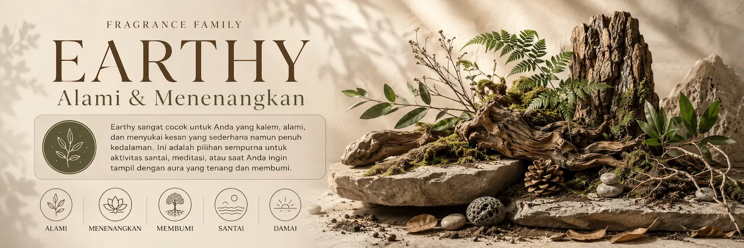 EARTHY Fragrance Notes Banner