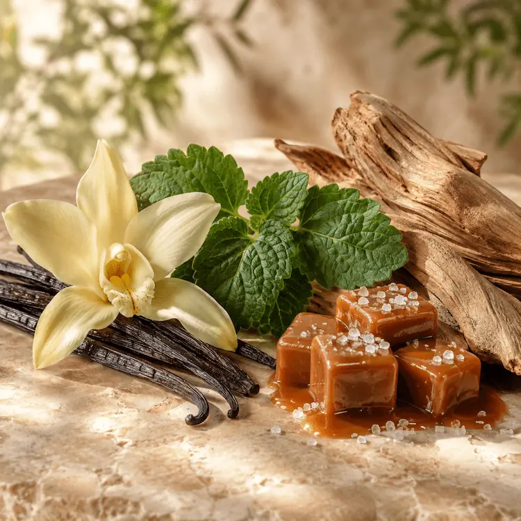 Vanilla, Patchouli, Cashmere Wood, dan Salted Caramel